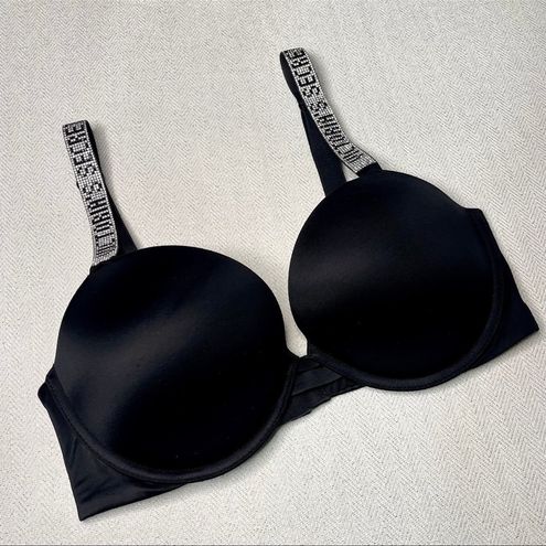 Victoria's Secret Shine Strap Push Up Bra Black 36D Size undefined