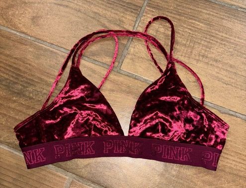 Wild Rose velvet bralette bra and panty lingerie set