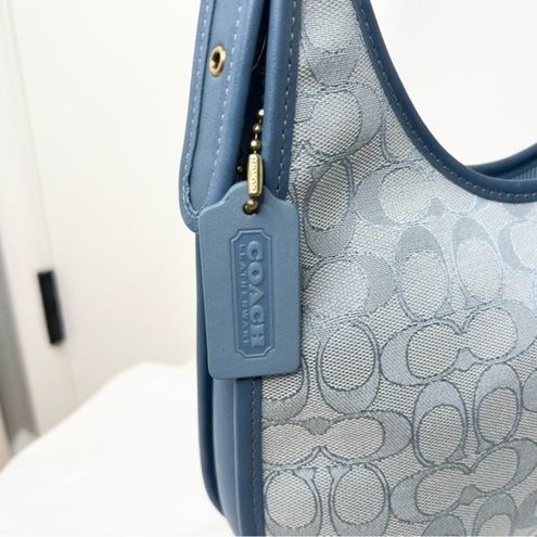 Coach Originals Ergo Shoulder Bag Purse Signature Jacquard Blue C2588