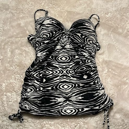 Spanx Assets by Large Black & White Tankini Swim Top - $35