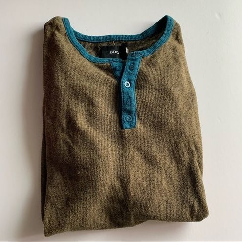 Urban Outfitters BDG Green and Blue Henley Thermal Shirt - $20 - From Helen