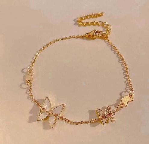 Women's Butterfly Charm Bangle Bracelet