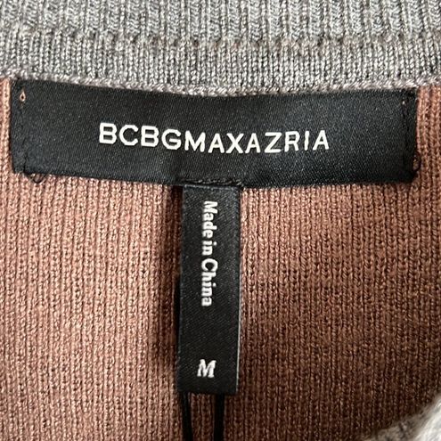 BCBGMAXAZRIA Colorblock Knit Sweater Dress Bodycon Long Sleeve