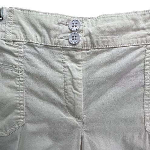 Chico's Womens Cargo Capri Pants Size 6 White Crop Elastic Ribbed Waist  Pockets - $28 - From Kathy