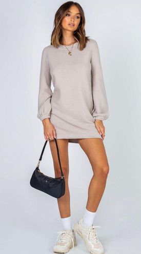 Princess Polly Sweater Dress Tan Size L 