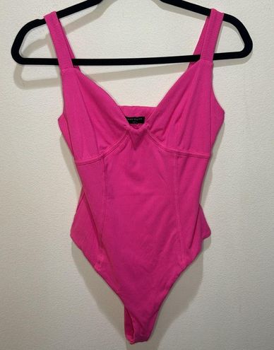 Naked Wardrobe Pink Ribbed Thong Bodysuit Size L - $46 New With Tags - From  Hope