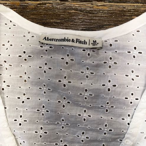 Abercrombie & Fitch wrap eyelet top in white Womens Size M Size M - $12 -  From Desiree