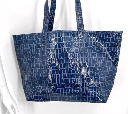 Disney, Bags, Large Blue Croc Embossed Mickey Mouse Tote Bag Disney World  Disneyland