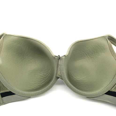 Cacique Women's 38DD Full Coverage Olive Green Black Spellout