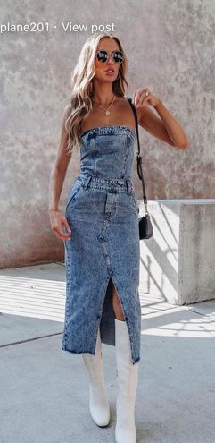 Lane 201 Denim Tube Midi Dress - $38 (51% Off Retail) New With