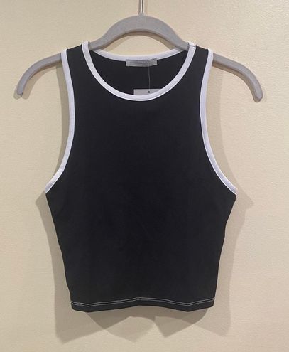 White tank top with black trim Clearance