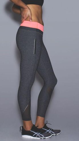 Lululemon Inspire Tight II (Mesh) - Heathered Black / Black / Blue