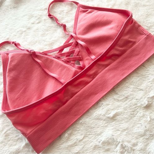 No Boundaries Soft Pink Strappy Lace Up Wireless Bralette Size Medium - $11  - From Megan