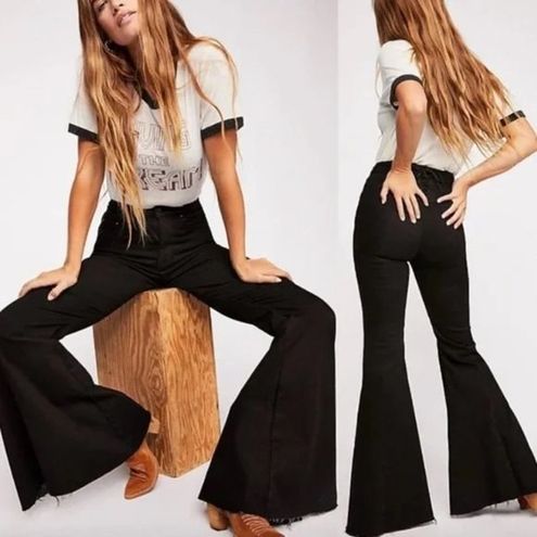 Free People Curvy Ma Cherie High Rise Flare Jeans Bell Bottoms Plus Size 35  WY27 - $59 - From Laura