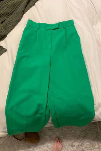 Zara Teal Trousers, Women's Fashion, Bottoms, Other Bottoms on Carousell