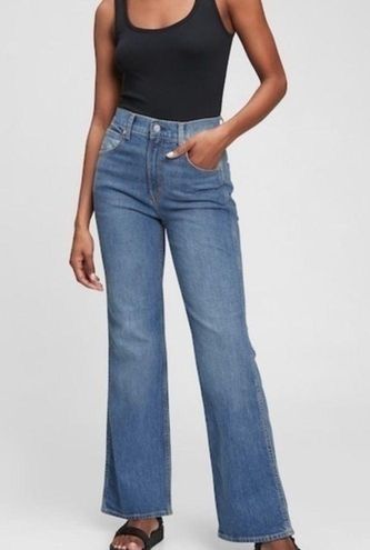 High Rise Vintage Flare Jeans with Washwell