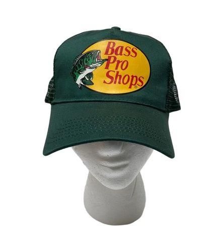 Bass Pro Shops Trucker Hat Mesh Snapback Cap Green