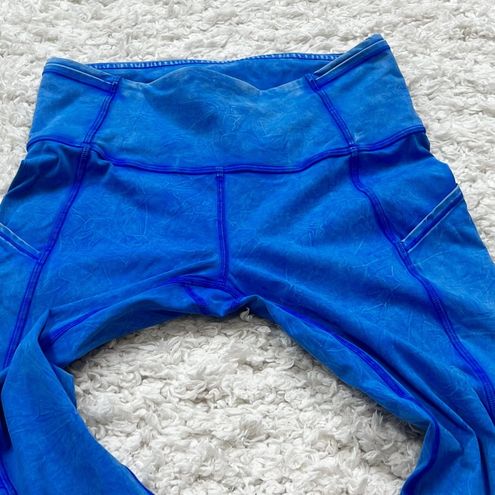 Lululemon Fast & Free High Rise Tight 25” 6 Ice Wash Dye Cerulean Blue  Pockets - $115 - From Julie