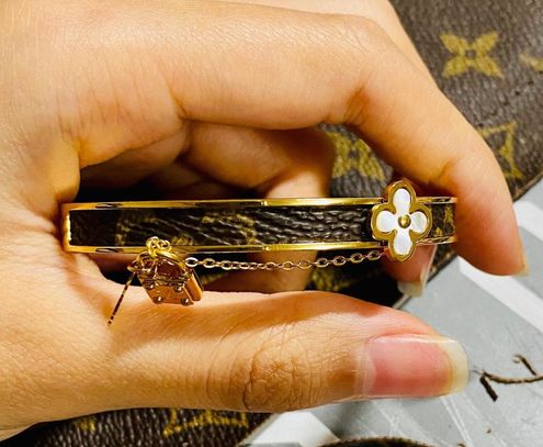 Louis Vuitton Upcycled Monogram Flower & Lock Bangles