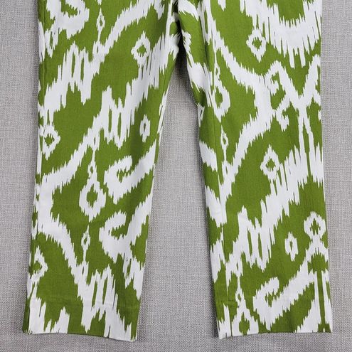 Chico's So Slimming Womens Pants Size 6P Green Brigitte Ikat Palm Spring  Crop - $14 - From Annette