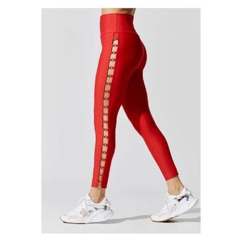 Carbon 38 Mini Chain Detail High Rise 7/8 Leggings XS Red - $63