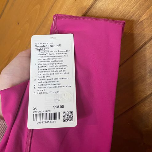 Lululemon Wunder Train High-rise Tight 25 Leggings Ripened Raspberry Size 20, - Lululemon clothing - Pink