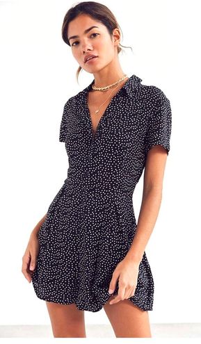 Uo bellina 2025 button-down shirt romper