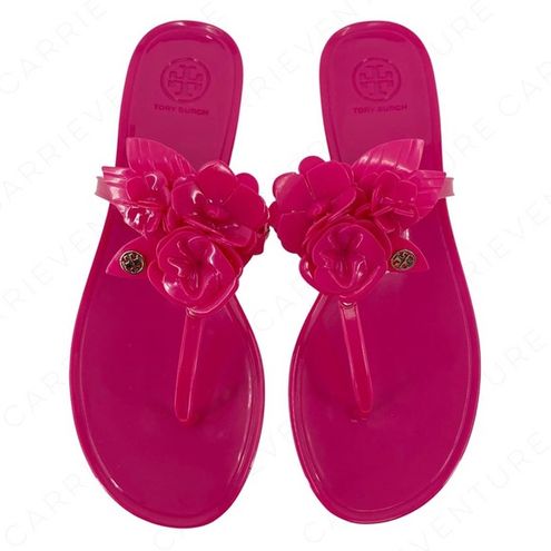 Tory Burch Blossom Jelly Thong Sandals in Pink