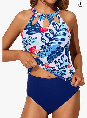  Yonique Two Piece High Neck Tankini Swimsuits for
