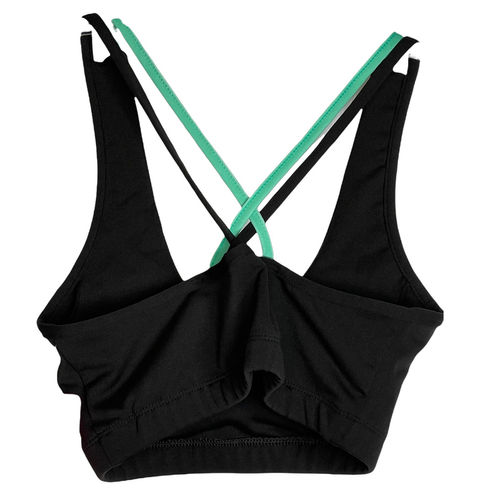 Ymi Womens Sports Bra Size Small Black With Green Straps Crossback - $14  New With Tags - From Ben