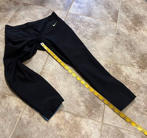 Nike Dri Fit low rise crop capri leggings black blue green mesh xs 19”  inseam - $23 - From Julie