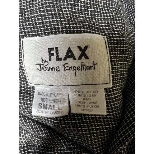 Flax By Jeanne Engelhart Button Front Linen Top Black/White Women's Size  Small - $88 - From Jessica