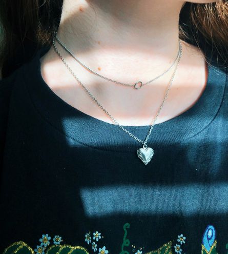 Brandy Melville Silver Heart Locket 