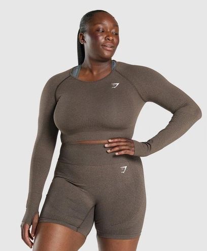 Gymshark Vital Seamless 2.0 Long Sleeve Crop Top Brown - $30 (14% Off  Retail) - From Sophia