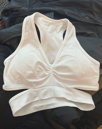 alphalete stratus bra, white