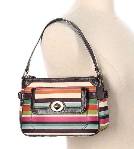 Coach Purse: 41852 Mult-Color Legacy Striped Tote Bag