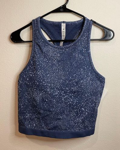 Lululemon Ebb to Street Cropped Racerback Tank Top - Distorted