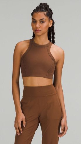 Lululemon Ribbed Nulu High-Neck Yoga Bra Brown - $66 New With Tags - From  Bowi
