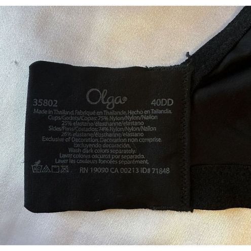 Olga Luxury Lift Lace Overlay Underwire Bra 40DD Black Size undefined - $10  - From Jackie