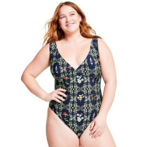 Agua Bendita x Target Women's Dainty Floral Tile Print Cheeky One Piece  Swimsuit Size 1X - $40 New With Tags - From M