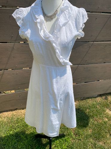 Downeast White Wrap Sundress Size M 