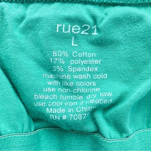 Rue 21 Strapless Built In Bra Longline Tube Top, Green Large