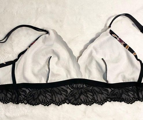 Auden Black Red Pink Floral Lace Unlined Wireless Bralette Size
