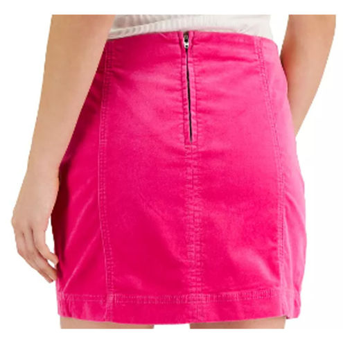 Tinseltown Women's Solid Unlined Velvet Seamed Mini Skirt In