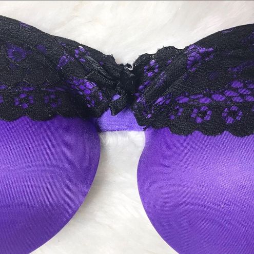 Victoria's Secret Very Sexy Purple & Black Lace Push Up Bra Size 32B - $23  - From Megan