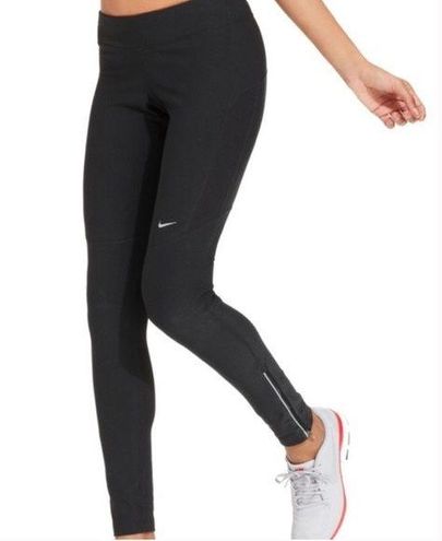 Nike dri-fit Leggings With Tie Front And Ankle Zipper Black Size