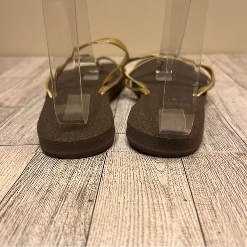 Sanuk YOGA METALLIC Womens Size 8 Flip Flop Sandals Gold NEW - $36 - From  Rachel