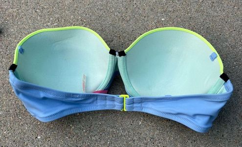 Victoria's Secret 34DD Neon Flirt Bandeau Color Block Bikini Top Size L -  $29 - From Prairie