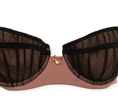 Moschino Vintage Rose & Black Lace Unwire Bra Set with Gilded