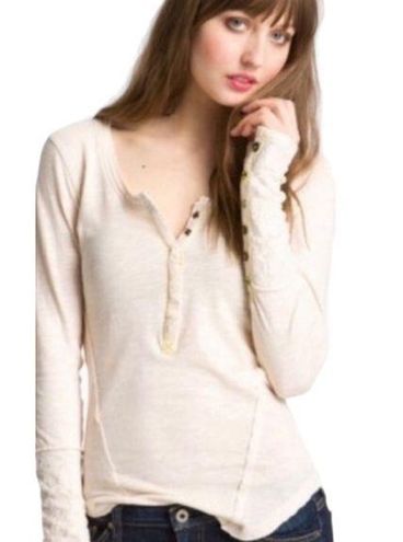 Lace Sleeve Henley Top